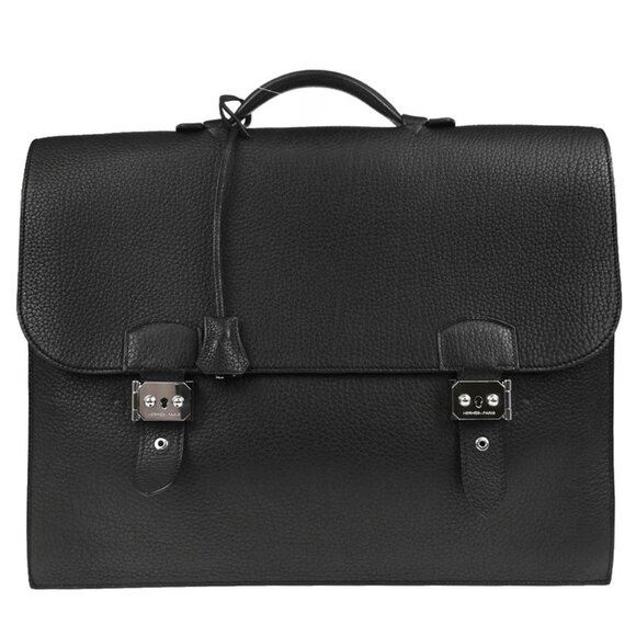 Hermes Black Fjord Sac a Depeches 41 Business Handbag □I 177183 - Picture 1 of 9